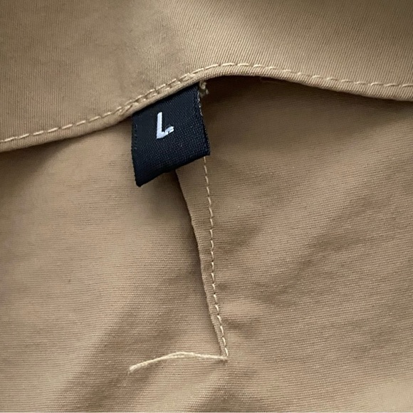 NWT Audrey Louise Reynolds Camel Italian Trench Pleat Sand Rain Shorts Beach L - Picture 6 of 10